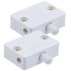 2Pcs Automatic Door Activated Light Switch for Cabinet Closet White Electrical