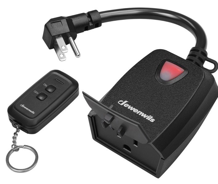 DEWENWILS Outdoor Remote Control Outlet 15A 1875W Waterproof 100FT Range