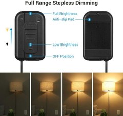 DEWENWILS Foot Slide Plug-In Dimmer Switch Dimmable LED Bulb Compatible, 6.6 ft