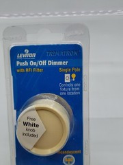 Leviton Rotary Single Pole Push ON/OFF Dimmer Switch 600W 6681-1W White & Ivory