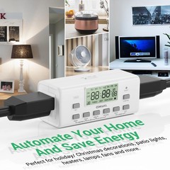 Digital Timer Switch – 2 Pack, 7 Day Programmable, 10 On/Off Settings, 24-Hou…