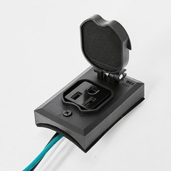 Lamp Post Outlet Black Weather Resistant Ground Outdoor Convenience Outlet