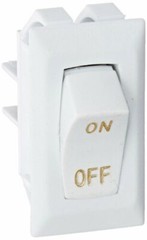 RV Designer Collection White S265 Rocker Switch 10A W/Gold Text