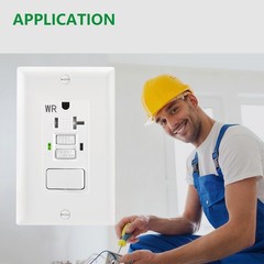 3 Pack 20A GFCI Outlet with Switch Weather Tamper-Resistant White ETL