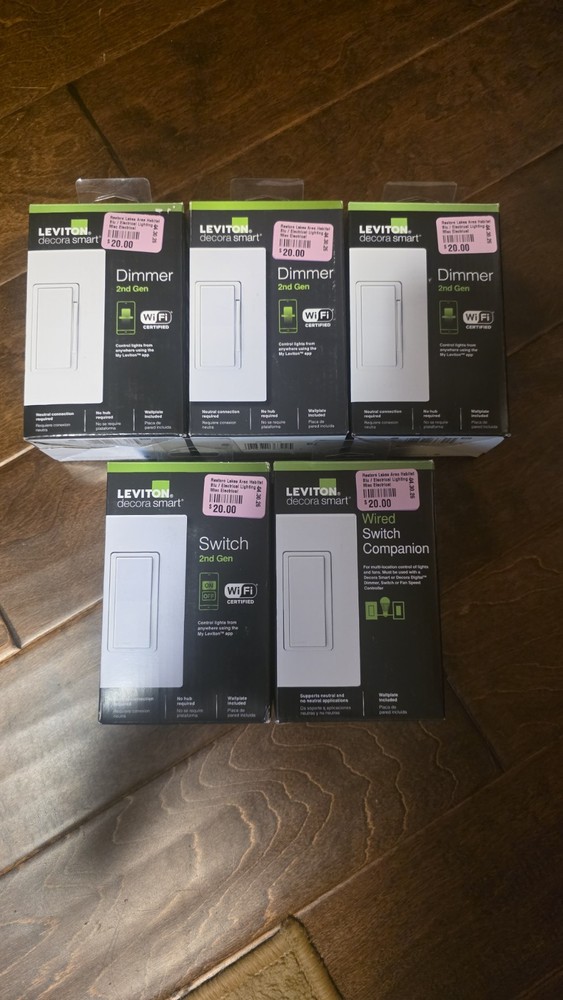 Lot of 5 Leviton Decora WiFi Smart Switch