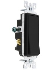 Leviton 15 Amp, 120/277 Volt, Decora Rocker 3-Way AC Quiet 1 Pack, Black