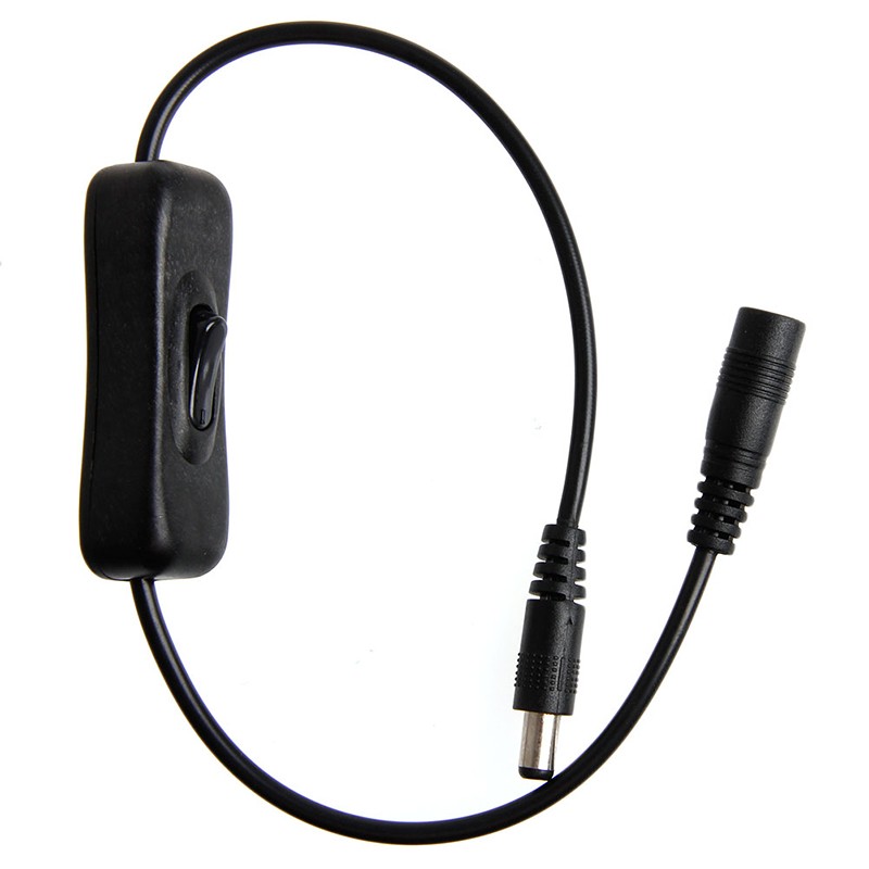 DC5.5×2.1mm LED Strip Power Extension Cable for w/Switch Barrel Jack Power Adapt