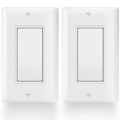 Lot of 10 Single-Pole Switch ON-OFF In-Wall 15A Decorator Light Switch Modern
