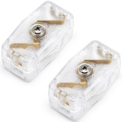 2 Pcs Flame Retardant Inline Cord Switch, 125V 3A Transparent On/Off Gear Thu…