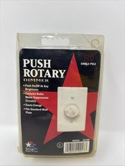 Star 600-Watt Single-Pole Universal Rotary Dimmer Push On Off White USA ES12W