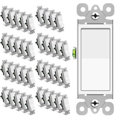 Decorative Light Rocker Switch Single-pole 15A 120/277V Residential Grade 40Pack