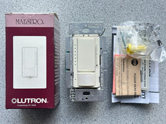 NEW Lutron Maestro MS-OP600M-LA Occupancy Sensor W/ Dimmer Switch Lt. Almond