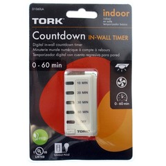 TORK NSI D1060LA DIGITAL WALL TIMER SWITCH, 60-MINUTE, 120V 15A 1000W, LT ALMOND