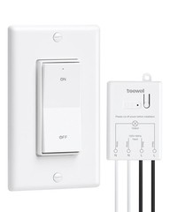 Wireless Light Switch and Receiver Kit, Decorator Rocker Wall Switch, 200FT L…