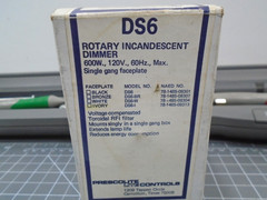 NEW Prescolite DS6-I Incandescent Dimmer Single Gang Ivory 120 Volt 600 Watt