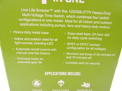 TORK 1109A-O 120-277V 40A Multi-Volt Mechanical Lighting Switch Timer DPST NOB