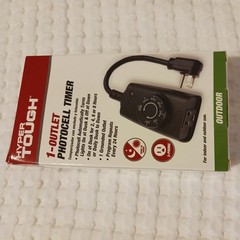 NEW IN Box! Hyper Tough 1-Outlet or Indoor Photocell 24 Hour Timer 10amp 125VAC