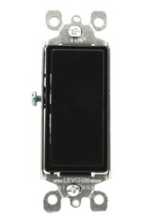 Leviton 15 Amp, 120/277 Volt, Decora Rocker 3-Way AC Quiet 1 Pack, Black