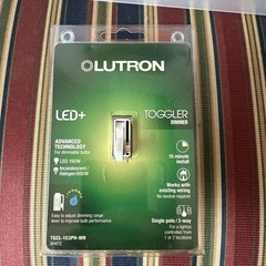 Lutron TGCL-153PH-WH Single Pole/3-Way Toggler Dimmer Switch LED+ New