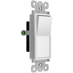Momentary Contact Switch 120-277VAC 15A White Back Side Wired