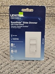 Leviton 6674-P0W: 120V White Decora SureSlide Single-Pole 3-Way Dimmer