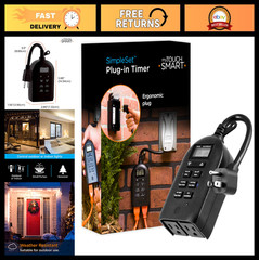 Weather Resistant Digital Plug-in Timer for Indoor/Outdoor Use, Custom Presets