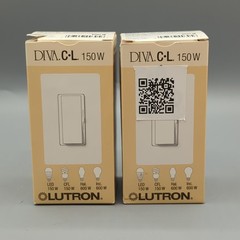 Lot of 2 Lutron Dimmer Wall Light Switch 150 W 120V 60Hz DVCL-153P-WH New