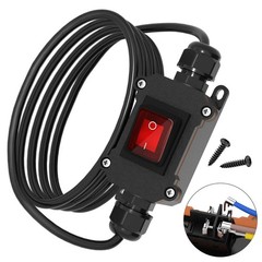 Inline Switch 20A 125V AC DPST Inline Cord Switch Waterproof IP66 with Red Li…