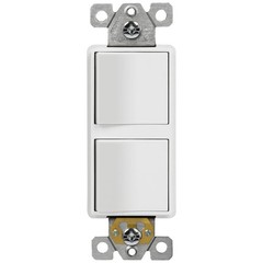 Electrical Rocker Switch, Double Paddle, Clamp Mount, Copper Only, White