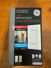 GE Enbrighten In-Wall Add-On Switch with QuickFit & SimpleWire Commercial Grade
