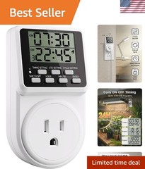 Compact 24-Hour Timer Plug with Fireproof Housing – Safe & Silent Operation