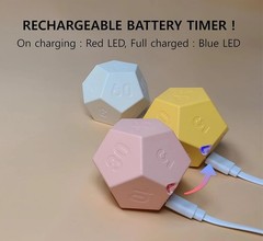 Cube Pomodoro Timer, Flip to Start, Rechargeable USB-C, 11 Preset Times, Silent