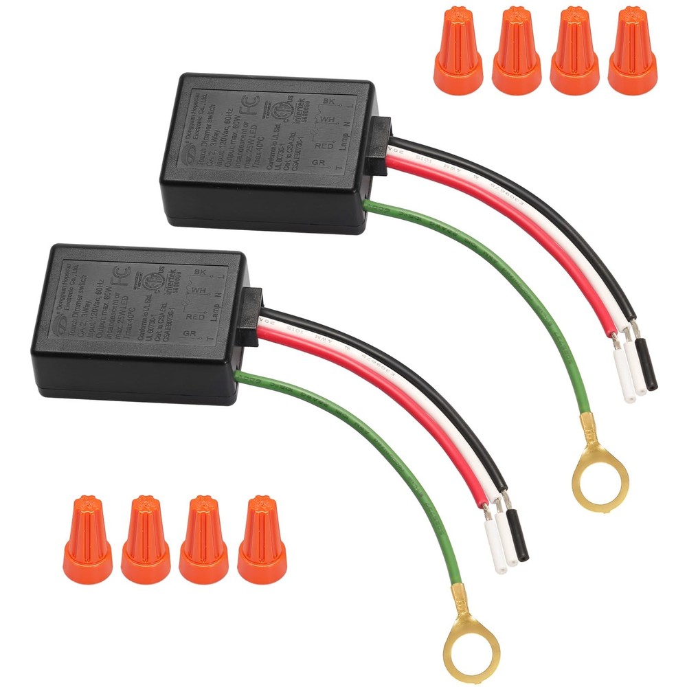 Touch Dimmer Switch 2 Pack – 3-Way Control Modules for Dimmable LED & Bulbs