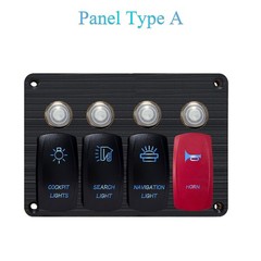 Customizable Rocker Switch Panel 12V 20A Breaker for Marine Boat Trim Tab Car RV
