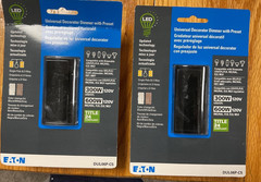 Lot of 2 Eaton Universal Decorator Dimmer With Preset White Black Gray