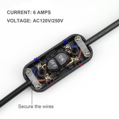 2 Pack Inline Cord Switch, AC 110V-250V 6A On/Off Buttons Desk LED Lights Tab…