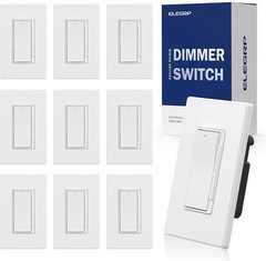ELEGRP Slide Dimmer Rocker Switch 10 Pk White DM19-WH