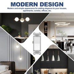 Cml 3 Way Matte White Decorator Wall Light Switch Single Pole Or Three Way 15a 1