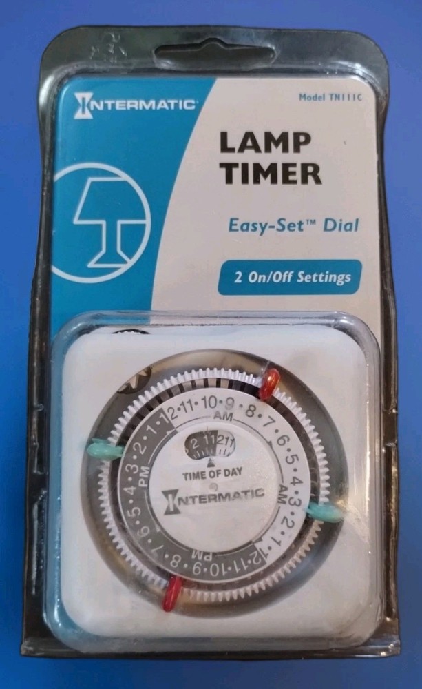 NEW INTERMATIC Lamp Timer 2 On/Off Settings Model TN111C Easy Set Dial Heay Duty