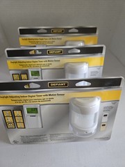 LOT OF 3 Defiant Daylight Adjusting Indoor Digital TImer W/ Motion Sensor