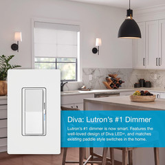 Lutron Diva Smart Dimmer Light Switch for Caseta Lighting (Lutron Smart Hub Requ