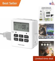 7 Day Digital Timers for Electrical Outlets Indoor, Heavy Duty Dual Programma…