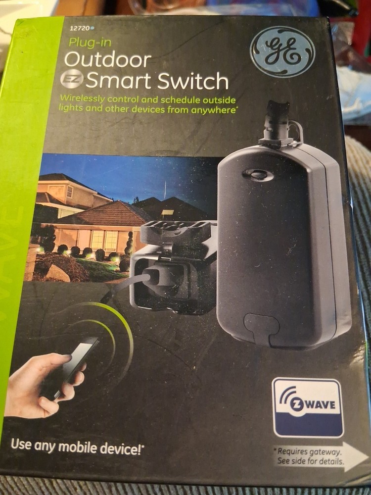 GE enbrighten Plug-in Z-Wave Outdoor Smart Switch – New, Model Zw4201