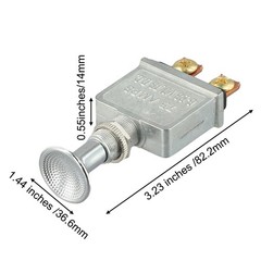 switch 75A Push/Pull Switch 6-28V 2 Position On-Off with Chrome Knob
