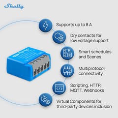 1 Mini Gen4 | Wi-Fi, Zigbee & Matter Smart Relay Switch with Dry Contacts, 1-…