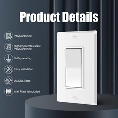 3 Way Decorator Light Switch 15a 120v/277v Ac Rocker Paddle Wall Switches With C