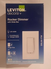 Leviton Decora+ Rocker Dimmer Switch with Slide Bar DSL06-1TW