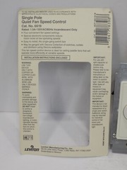 NEW OPEN PACKAGE Leviton 6619 White Colored – Decora Quiet Fan Speed Control