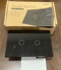Livolo Glass Touch Light Switch 2 Gang Black Capacitive Open Box