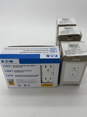 Eaton 3 Pack GFCI Outlets + 3 Lutron Claro 15A Receptacles Lot
